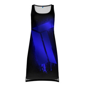 Платье-майка 3D с принтом cs:go - Titan (Black collection) в Кировске, 100% полиэстер | полуприлегающий силуэт, широкие бретели, круглый вырез горловины, удлиненный подол сзади. | 0x000000123 | cs | csgo | titan | кс | ксго | титан