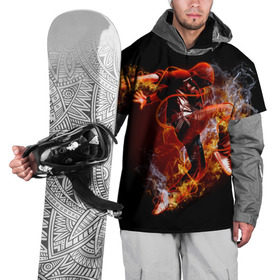 Накидка на куртку 3D с принтом Огненный танец в Кировске, 100% полиэстер |  | background | black | dance | dancer | energy | fire | flame | flying | male | мужчина | огненный | пламя | полет | танец | танцор | фон | черный | энергия