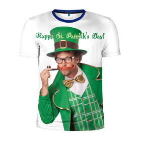 Мужская футболка 3D спортивная с принтом Ирландия в Кировске, 100% полиэстер с улучшенными характеристиками | приталенный силуэт, круглая горловина, широкие плечи, сужается к линии бедра | irish | st. patricks day | зеленый | ирландец | лепрекон