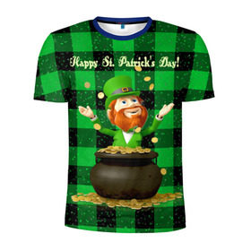 Мужская футболка 3D спортивная с принтом Ирландия в Кировске, 100% полиэстер с улучшенными характеристиками | приталенный силуэт, круглая горловина, широкие плечи, сужается к линии бедра | Тематика изображения на принте: irish | st. patricks day | зеленый | ирландец | лепрекон