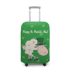 Чехол для чемодана 3D с принтом Ирландия в Кировске, 86% полиэфир, 14% спандекс | двустороннее нанесение принта, прорези для ручек и колес | irish | sheep | st. patricks day | зеленый | ирландец | лепрекон | оваечка | овца
