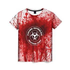 Женская футболка 3D с принтом зомбиапокалипсис в Кировске, 100% полиэфир ( синтетическое хлопкоподобное полотно) | прямой крой, круглый вырез горловины, длина до линии бедер | the walking dead | апокалипсис | замбиапокалипсис | зомби | кровь | ходячие мертвецы
