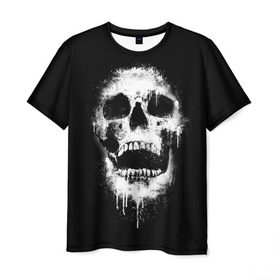 Мужская футболка 3D с принтом Evil Skull в Кировске, 100% полиэфир | прямой крой, круглый вырез горловины, длина до линии бедер | Тематика изображения на принте: bone | dark | death | evil | hipster | skelet | skull | кости | скелет | темнота | хипстер | череп