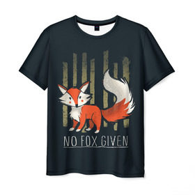 Мужская футболка 3D с принтом No Fox Given в Кировске, 100% полиэфир | прямой крой, круглый вырез горловины, длина до линии бедер | Тематика изображения на принте: animal | beast | fox | heart | love | orange | животное | зверь | лис | лиса | личиска | любовь | рыжая | сердце
