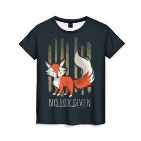 Женская футболка 3D с принтом No Fox Given в Кировске, 100% полиэфир ( синтетическое хлопкоподобное полотно) | прямой крой, круглый вырез горловины, длина до линии бедер | animal | beast | fox | heart | love | orange | животное | зверь | лис | лиса | личиска | любовь | рыжая | сердце
