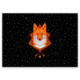 Поздравительная открытка с принтом Огненный лис в Кировске, 100% бумага | плотность бумаги 280 г/м2, матовая, на обратной стороне линовка и место для марки
 | animal | beast | fox | heart | love | orange | животное | зверь | лис | лиса | личиска | любовь | огонь | пламя | рыжая | сердце