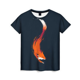 Женская футболка 3D с принтом Хитрая лисичка в Кировске, 100% полиэфир ( синтетическое хлопкоподобное полотно) | прямой крой, круглый вырез горловины, длина до линии бедер | animal | beast | fox | heart | love | orange | животное | зверь | лис | лиса | личиска | любовь | рыжая | сердце