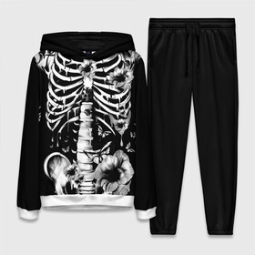 Женский костюм 3D (с толстовкой) с принтом Floral Skeleton в Кировске,  |  | art | bone | dark | death | fashion | flower | hipster | skelet | skull | арт | грудь | кости | мода | ребра | скелет | стиль | темный | хипстер | цвет | череп