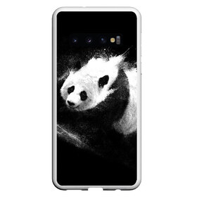 Чехол для Samsung Galaxy S10 с принтом Молочная панда в Кировске, Силикон | Область печати: задняя сторона чехла, без боковых панелей | animal | bear | beast | milk | nature | panda | животное | зверь | медведь | молоко | панда | природа