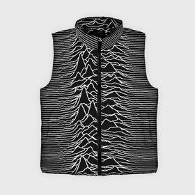 Женский жилет утепленный 3D с принтом Joy Division. Unknown Pleasures в Кировске,  |  | Тематика изображения на принте: joy division | альбом | волны | горы | линии | обложка | панк | рок