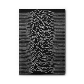 Обложка для автодокументов с принтом Joy Division. Unknown Pleasures в Кировске, натуральная кожа |  размер 19,9*13 см; внутри 4 больших “конверта” для документов и один маленький отдел — туда идеально встанут права | Тематика изображения на принте: joy division | альбом | волны | горы | линии | обложка | панк | рок