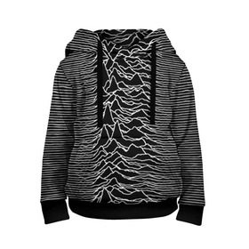 Детская толстовка 3D с принтом Joy Division. Unknown Pleasures в Кировске, 100% полиэстер | двухслойный капюшон со шнурком для регулировки, мягкие манжеты на рукавах и по низу толстовки, спереди карман-кенгуру с мягким внутренним слоем | Тематика изображения на принте: joy division | альбом | волны | горы | линии | обложка | панк | рок