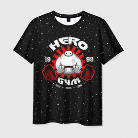 Мужская футболка 3D с принтом Hero Gym в Кировске, 100% полиэфир | прямой крой, круглый вырез горловины, длина до линии бедер | 