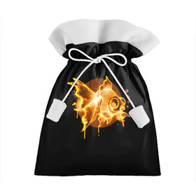 Подарочный 3D мешок с принтом Золотая рыбка в Кировске, 100% полиэстер | Размер: 29*39 см | Тематика изображения на принте: агрессивные | арт | веселые | дыым | интересные | новинки | огонь | пламя | популярное | узор