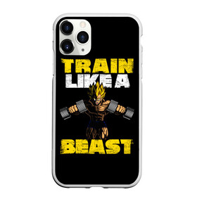 Чехол для iPhone 11 Pro матовый с принтом Train Like a Beast в Кировске, Силикон |  | dragon ball | strong | workout | воркаут | драгон бол