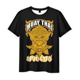 Мужская футболка 3D с принтом Muay Thai Fighter в Кировске, 100% полиэфир | прямой крой, круглый вырез горловины, длина до линии бедер | boxing | combat | fight | fighter | kickboxing | muay thai | wrestling | боец | бой | бокс | боксер | драка | кикбоксинг | май тай