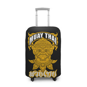 Чехол для чемодана 3D с принтом Muay Thai Fighter в Кировске, 86% полиэфир, 14% спандекс | двустороннее нанесение принта, прорези для ручек и колес | boxing | combat | fight | fighter | kickboxing | muay thai | wrestling | боец | бой | бокс | боксер | драка | кикбоксинг | май тай