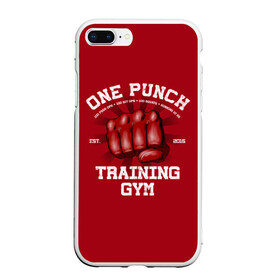 Чехол для iPhone 7Plus/8 Plus матовый с принтом One Punch Gym в Кировске, Силикон | Область печати: задняя сторона чехла, без боковых панелей | boxing | combat | fight | fighter | kickboxing | muay thai | wrestling | боец | бой | бокс | боксер | драка | кикбоксинг | май тай