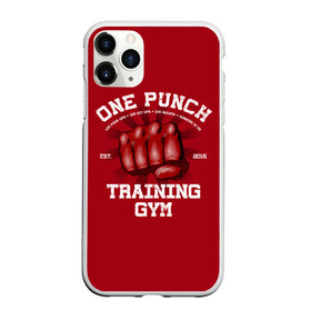 Чехол для iPhone 11 Pro матовый с принтом One Punch Gym в Кировске, Силикон |  | boxing | combat | fight | fighter | kickboxing | muay thai | wrestling | боец | бой | бокс | боксер | драка | кикбоксинг | май тай