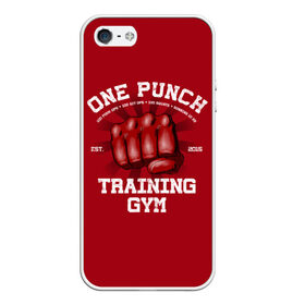 Чехол для iPhone 5/5S матовый с принтом One Punch Gym в Кировске, Силикон | Область печати: задняя сторона чехла, без боковых панелей | boxing | combat | fight | fighter | kickboxing | muay thai | wrestling | боец | бой | бокс | боксер | драка | кикбоксинг | май тай