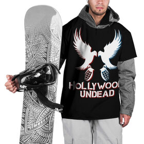Накидка на куртку 3D с принтом Hollywood Undead в Кировске, 100% полиэстер |  | hollywood undead