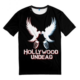 Мужская футболка 3D с принтом Hollywood Undead в Кировске, 100% полиэфир | прямой крой, круглый вырез горловины, длина до линии бедер | hollywood undead