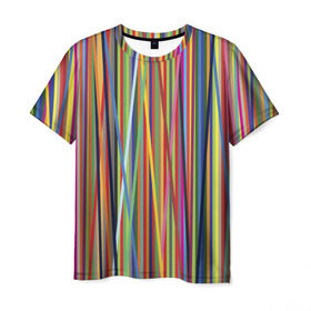 Мужская футболка 3D с принтом Тест принтера в Кировске, 100% полиэфир | прямой крой, круглый вырез горловины, длина до линии бедер | полоски | цвета