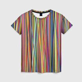 Женская футболка 3D с принтом Тест принтера в Кировске, 100% полиэфир ( синтетическое хлопкоподобное полотно) | прямой крой, круглый вырез горловины, длина до линии бедер | полоски | цвета