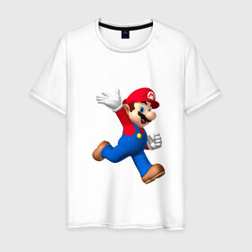 Мужская футболка хлопок с принтом Super Mario в Кировске, 100% хлопок | прямой крой, круглый вырез горловины, длина до линии бедер, слегка спущенное плечо. | nintendo | марио | нинтендо