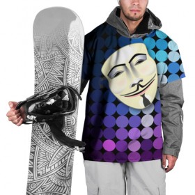 Накидка на куртку 3D с принтом Анонимус в Кировске, 100% полиэстер |  | Тематика изображения на принте: anonymous | www | интернет | маска | свобода | хакер