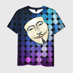 Мужская футболка 3D с принтом Анонимус в Кировске, 100% полиэфир | прямой крой, круглый вырез горловины, длина до линии бедер | anonymous | www | интернет | маска | свобода | хакер