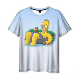 Мужская футболка 3D с принтом симпсоны в Кировске, 100% полиэфир | прямой крой, круглый вырез горловины, длина до линии бедер | homer | simpsons | гомер | симпсоны