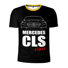 Мужская футболка 3D спортивная с принтом Mercedes CLS Class в Кировске, 100% полиэстер с улучшенными характеристиками | приталенный силуэт, круглая горловина, широкие плечи, сужается к линии бедра | mercedes benz | mercedes cls 63 amg | авто | автомобиль | машина | мерседес | тачка