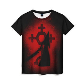 Женская футболка 3D с принтом Silent Hill в Кировске, 100% полиэфир ( синтетическое хлопкоподобное полотно) | прямой крой, круглый вырез горловины, длина до линии бедер | horror | знак | мистика | монстр | пирамида | сайлент хилл | символ | триллер | ужасы