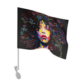 Флаг для автомобиля с принтом Ямайка, девушка в Кировске, 100% полиэстер | Размер: 30*21 см | девушка | портрет | ямайка | яркий
