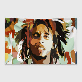 Флаг-баннер с принтом Боб Марли в Кировске, 100% полиэстер | размер 67 х 109 см, плотность ткани — 95 г/м2; по краям флага есть четыре люверса для крепления | bob marley | composer | guitarist | jamaica | jamaican musician | reggae | singer | музыкант | регги