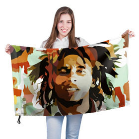 Флаг 3D с принтом Боб Марли в Кировске, 100% полиэстер | плотность ткани — 95 г/м2, размер — 67 х 109 см. Принт наносится с одной стороны | bob marley | composer | guitarist | jamaica | jamaican musician | reggae | singer | музыкант | регги
