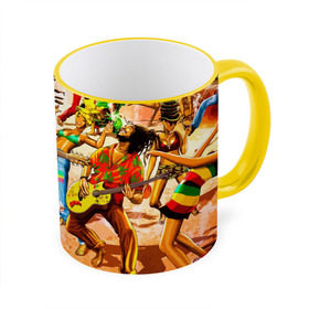 Кружка 3D с принтом Ямайка, Боб Марли в Кировске, керамика | ёмкость 330 мл | Тематика изображения на принте: reggae bob marley | праздник | регги | танцы