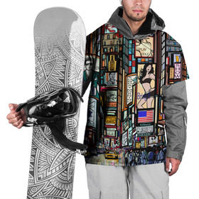 Накидка на куртку 3D с принтом Нью-Йорк Сити в Кировске, 100% полиэстер |  | арт | веселые | интересные | популярное | узор