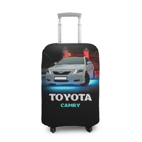 Чехол для чемодана 3D с принтом Toyota Camry в Кировске, 86% полиэфир, 14% спандекс | двустороннее нанесение принта, прорези для ручек и колес | camry | toyota | авто. автомобиль | камри | машина | тачка | тойота