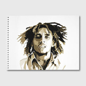 Альбом для рисования с принтом Ямайка Боб Марли в Кировске, 100% бумага
 | матовая бумага, плотность 200 мг. | bob marley | reggae