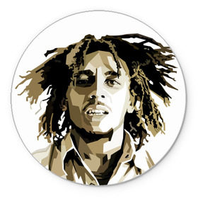 Коврик круглый с принтом Ямайка, Боб Марли в Кировске, резина и полиэстер | круглая форма, изображение наносится на всю лицевую часть | bob marley | reggae