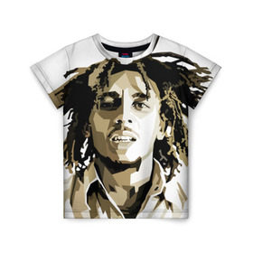 Детская футболка 3D с принтом Ямайка, Боб Марли в Кировске, 100% гипоаллергенный полиэфир | прямой крой, круглый вырез горловины, длина до линии бедер, чуть спущенное плечо, ткань немного тянется | Тематика изображения на принте: bob marley | reggae