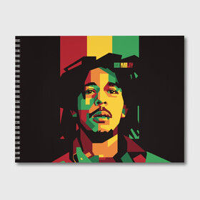 Альбом для рисования с принтом Ямайка Боб Марли в Кировске, 100% бумага
 | матовая бумага, плотность 200 мг. | bob marley | reggae | регги