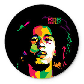 Коврик круглый с принтом Ямайка, Боб Марли в Кировске, резина и полиэстер | круглая форма, изображение наносится на всю лицевую часть | reggae | регги