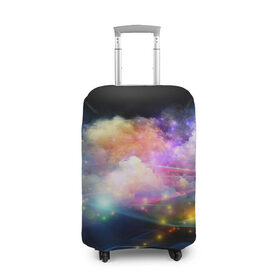 Чехол для чемодана 3D с принтом Цветной узор 6 в Кировске, 86% полиэфир, 14% спандекс | двустороннее нанесение принта, прорези для ручек и колес | дым | текстура | узор | цветной | черный