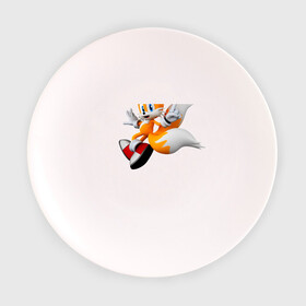 Тарелка с принтом Лисенок Тейлз в Кировске, фарфор | диаметр - 210 мм
диаметр для нанесения принта - 120 мм | майлз «тейлз» прауэр