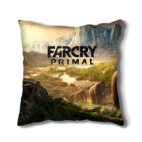 Подушка 3D с принтом Far Cry Primal 8 в Кировске, наволочка – 100% полиэстер, наполнитель – холлофайбер (легкий наполнитель, не вызывает аллергию). | состоит из подушки и наволочки. Наволочка на молнии, легко снимается для стирки | far cry | far cry primal | компьютерные игры | первобытные | фар край праймал | фаркрай