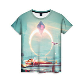 Женская футболка 3D с принтом No Man`s Sky 2 в Кировске, 100% полиэфир ( синтетическое хлопкоподобное полотно) | прямой крой, круглый вырез горловины, длина до линии бедер | no man sky | no mans sky | безлюдное небо | ноу мэнс скай
