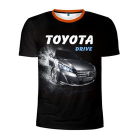 Мужская футболка 3D спортивная с принтом Toyota Drive в Кировске, 100% полиэстер с улучшенными характеристиками | приталенный силуэт, круглая горловина, широкие плечи, сужается к линии бедра | crown | toyota | авто | автомобиль | краун | машина | тачка | тойота